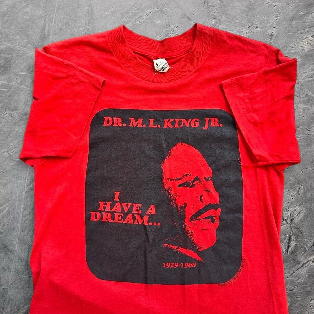 Vintage 1983 MLK “I have a dream” speech red true vintage tee shirt